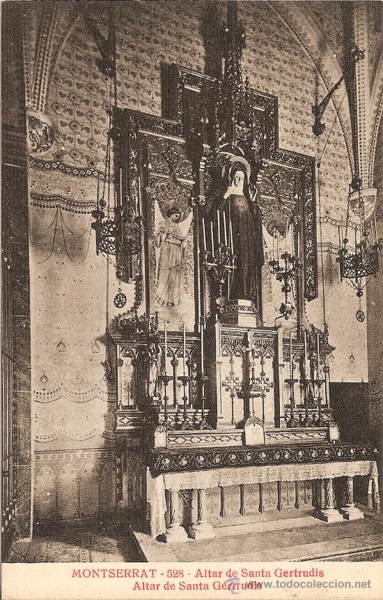 Postales: MONTSERRAT &ndash; ALTAR DE SANTA GERTRUDIS &ndash; E.M. de M. N&ordm; 528 - S/C