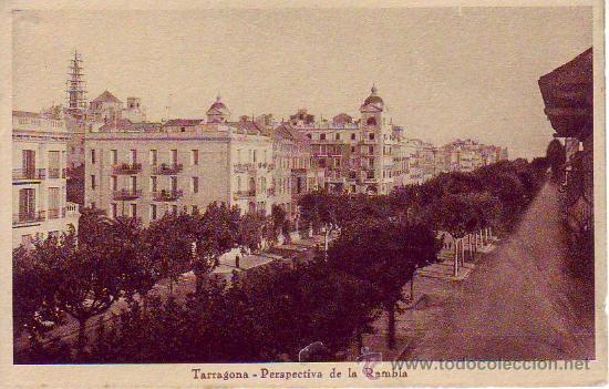 Postales: tarragona - perspectiva de la rambla - Foto 1