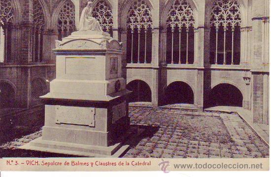 Postales: vich - sepulcre de balmes y claustres de la catedral - Foto 1