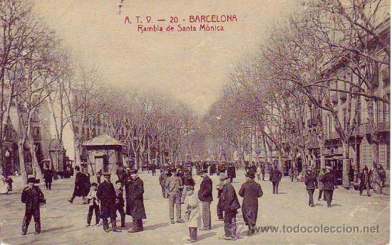 Postales: barcelona - rambla santa monica - Foto 1