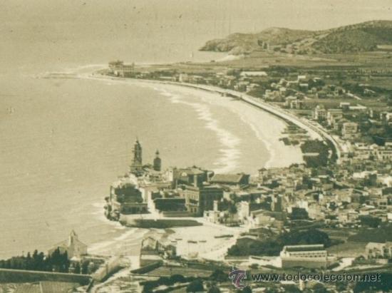 Postales: SITGES. PLAYA DE MODA. PANOR&Aacute;MICA. CIRCULADA EN 1934 - Foto 3