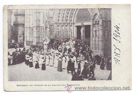 Postales: RECUERDO DEL JUBILEO DE LA INMACULADA CONCEPCI&Oacute;N. CATEDRAL DE BARCELONA. ANY 1904. (IMP. BOFARULL)