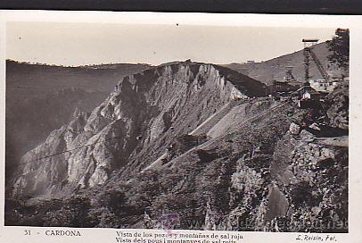 Cartoline: POSTAL FOTOGRAFICA CARDONA VISTA DE LOS POZOS Y MONTA&Ntilde;A DE SAL ROJA
