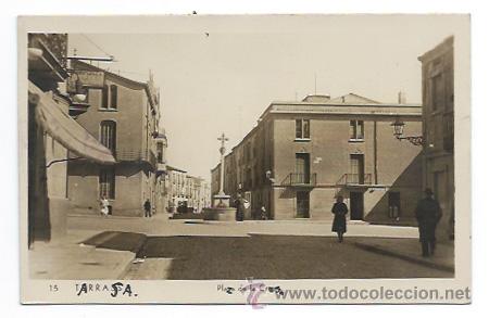Postales: TARRASSA. PLA&Ccedil;A DE LA CREU. (CIRCULADA EN 1939) - Foto 1