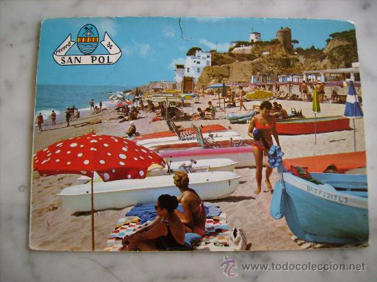 Postales: SAN POL DE MAR,BARCELONA.DETALLE DE UNA DE SUS PLAYAS.1005.CIRCULADA.