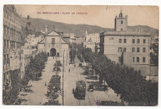Postales: BARCELONA - PLAZA DE LESSEPS. - Foto 1