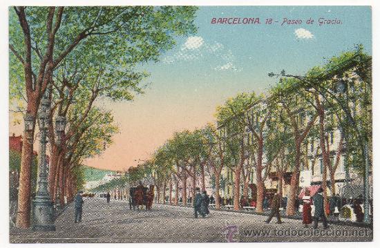 Postales: BARCELONA.- PASEO DE GRACIA. - Foto 1