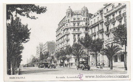 Postales: BARCELONA. - AVENIDA GENERAL&Iacute;SIMO. - Foto 1