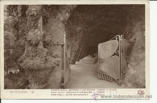 Postales: BARCELONA PARQUE GUELL ESCRITA - Foto 1