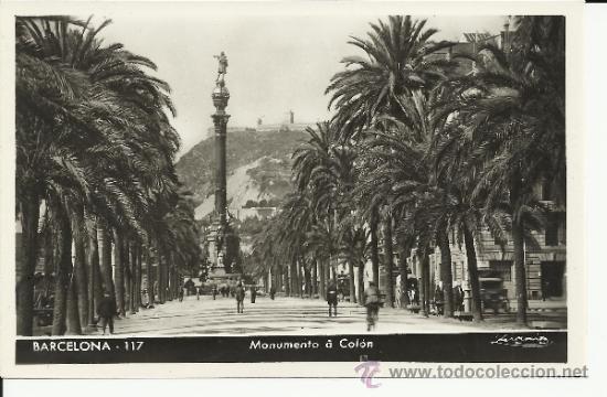 Postales: BARCELONA MONUMENTO A COLON SIN CIRCULAR - Foto 1