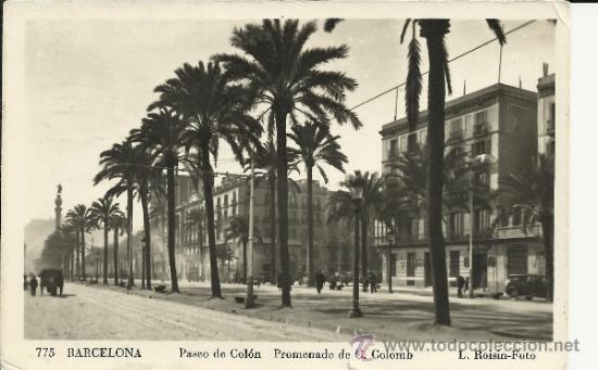 Postales: BARCELONA PASEO DE COLON - Foto 1