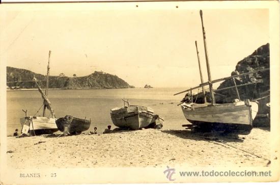 Postales: Blanes - La Selva - Costa Brava - Postal playa y barcas - Foto 1