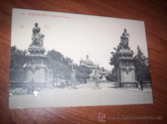 Postales: ENTRADA AL PARQUE - BARCELONA - Foto 1