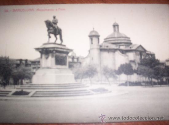 Postales: BARCELONA - MONUMENTO A PRIM - Foto 1
