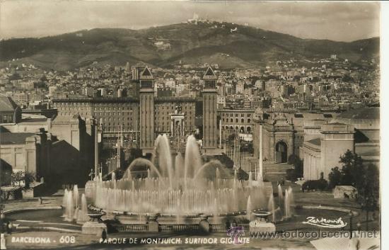 Postales: BARCELONA PARQUE DE MONTJUICH ESCRITA - Foto 1