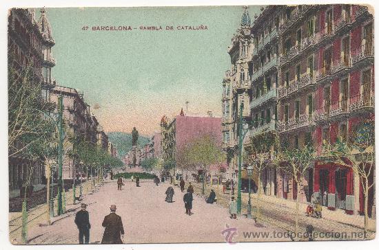 Postales: BARCELONA.- RAMBLA DE CATALU&Ntilde;A. (C.1910). - Foto 1