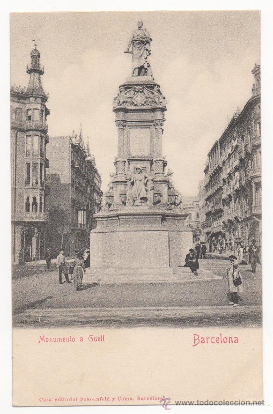 Postales: BARCELONA.- MONUMENTO A G&Uuml;ELL. - Foto 1