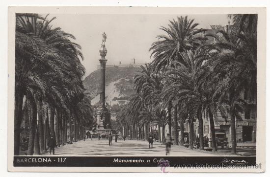 Postales: BARCELONA.- MONUMENTO A COL&Oacute;N. (C.1950). - Foto 1