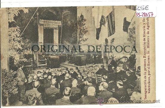 Postcards: (PS-28057)POSTAL DE BARCELONA-INAGURACION DE LA PRIMERA EXPOSICOPN DE MINERIA Y TRABAJOS HIDRAULICOS