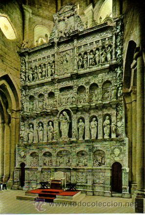 Postales: REIAL MONASTIR DE POBLET (TARRAGONA)***IGLESIA.RETABLO DE DAMI&Aacute;N FORMENT