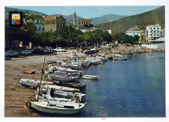 Postales: Postal Port Bou Paseo General Goded playa Comercial Escudo de Oro a&ntilde;os 60 sin circular
