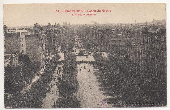 Postales: BARCELONA.- PASEO DE GRACIA. - Foto 1