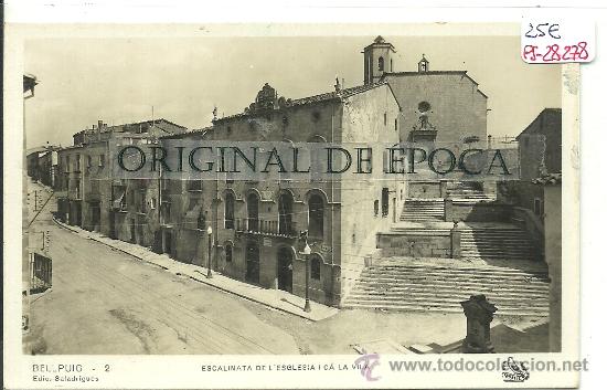 Postkarten: (PS-28278)POSTAL FOTOGRAFICA DE BELLPUIG-ESCALINATA DE L&acute;ESGLESIA Y CA LA VILA
