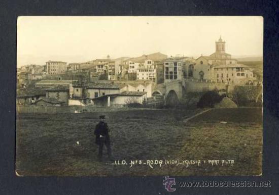 Postkarten: Postal de RODA DE TER: Esgl&eacute;sia i part alta. Fotografica antiga (LLO num. 3)
