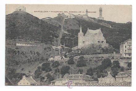 Postales: BARCELONA. PANORAMA DEL FUNICULAR AL TIBIDABO. - Foto 1
