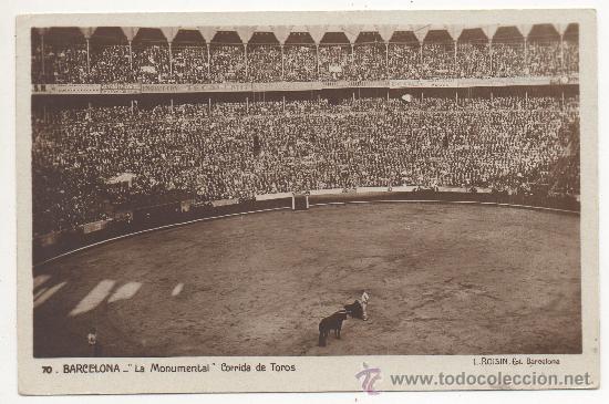 Postales: BARCELONA.- ``LA MONUMENTAL&acute;&acute;. CORRIDA DE TOROS. (C.1925). - Foto 1