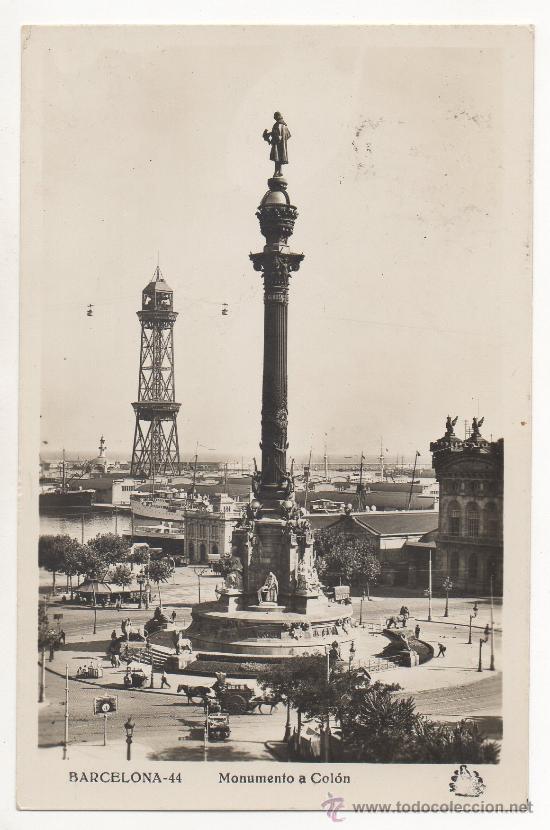 Postales: BARCELONA.- MONUMENTO A COL&Oacute;N. (C.1945). - Foto 1