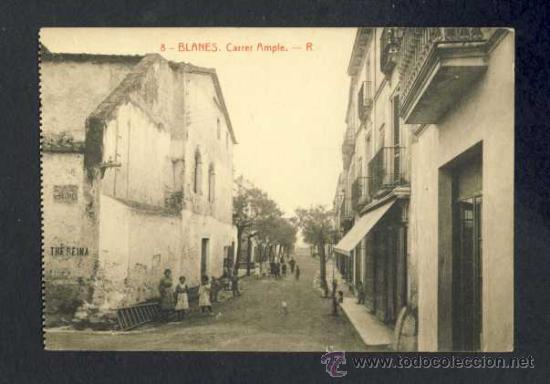 Postales: Postal de BLANES: Carrer ample (num. 8) - Foto 1