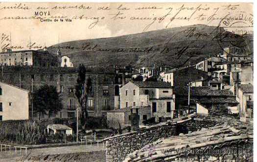 Postales: Moy&aacute;. Centre de la Vila. Circulada el 1913. - Foto 1