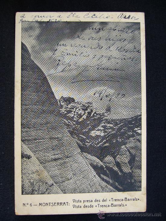 Postales: Postal 6. Montserrat. Vista presa des del Trenca-Barrals. A&ntilde;o 1920.