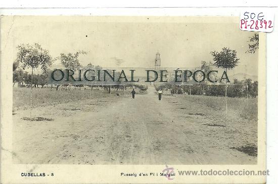 Postcards: (PS-28392)POSTAL FOTOGRAFICA DE CUBELLAS-PASSEIG D&acute;EN PI I MARGALL