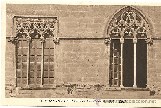 Postkarten: MONASTIR DE POBLET, FINESTRALS DEL PALAU REAL. EDICIO POBLET, J. ARTIGUES. N&ordm; 41