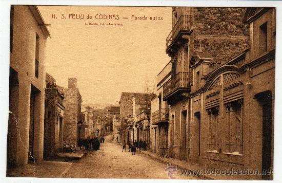 Postales: POSTAL SAN FELIU DE CODINAS PARADA DE AUTOS - Foto 1