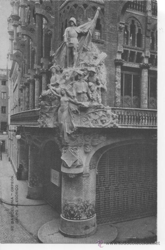 Cartes Postales: 92. BARCELONA. ORFE&Oacute;N, GRUPO ESCULTORICO. MISS&Eacute; HERMANOS.