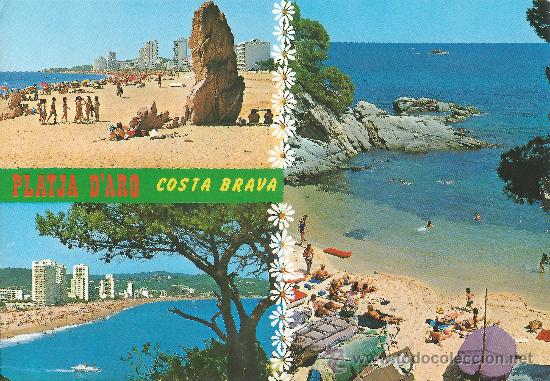 Postales: PLAYA DE ARO COSTA BRAVA VISTAS DIVERSAS 986-ESCRITA 2-8-86