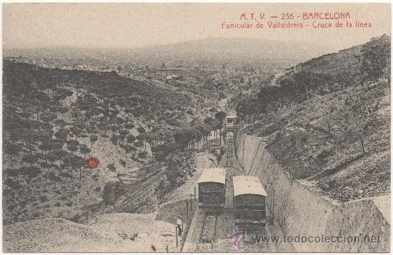 Postales: BARCELONA.- FUNICULAR DE VALLVIDRERA - CRUCE DE LA L&Iacute;NEA. - Foto 1