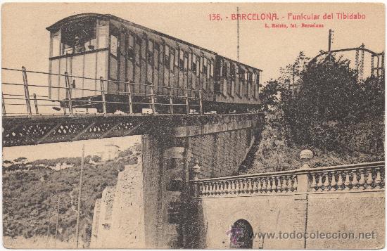 Postales: BARCELONA.- FUNICULAR DEL TIBIDABO. - Foto 1