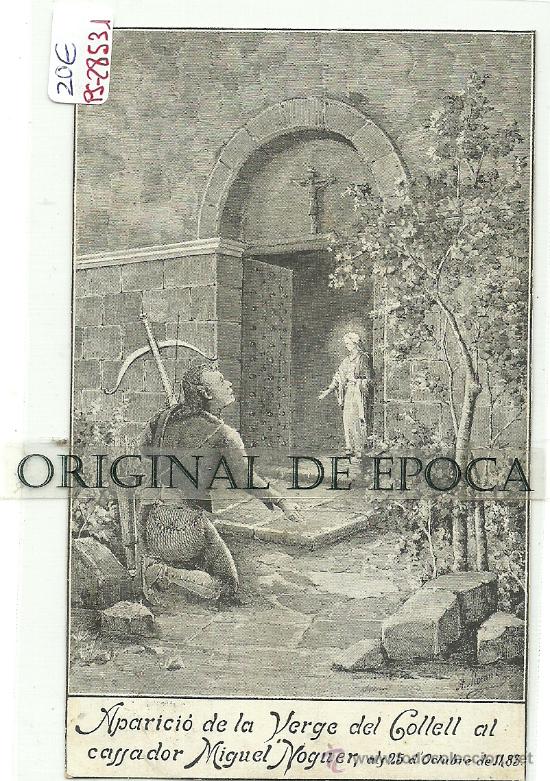 Postkarten: (PS-28531)POSTAL DE APARICIO DE LA VERGE DEL COLLELL AL CASSADOR MIGUEL NOGUER
