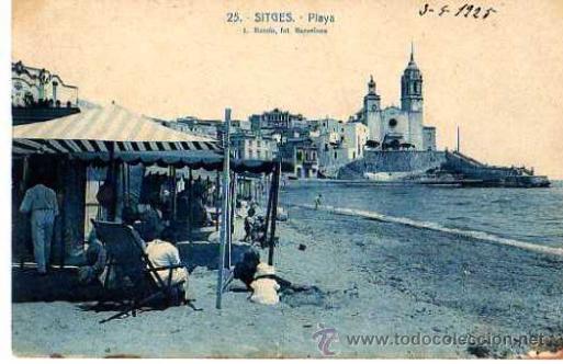 Postales: Sitges. Circulada 1925 - Foto 1
