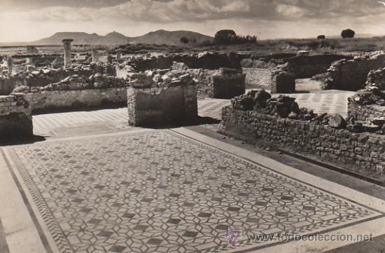 Postales: Ampurias, mosaico romano, editor: Campa&ntilde;&aacute; n&ordm; 2274, circulada en 1956 (ver dorso)