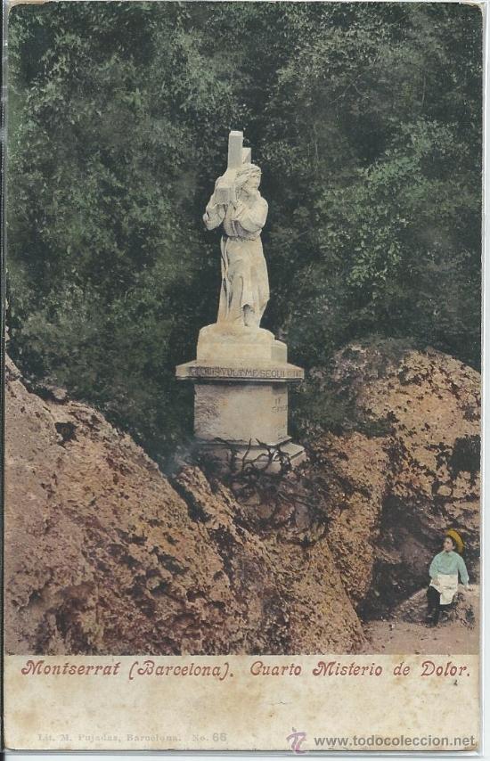 Postcards: MONTSERRAT.-CUARTO MISTERIO DE DOLOR.-LIT.M.PUJADAS N&ordm;66