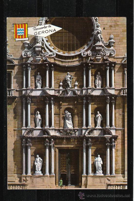 Postales: GERONA. FACHADA DE LA CATEDRAL - Foto 1