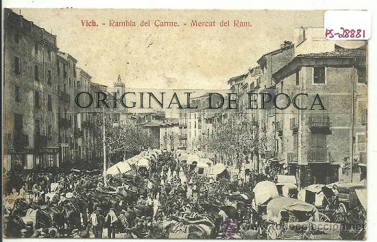 Postkarten: (PS-28881)POSTAL DE VICH-RAMBLA DEL CARME.MERCAT DEL RAM