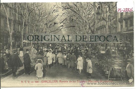 Postkarten: (PS-28826)POSTAL DE BARCELONA-RAMBLA DE LOS ESTUDIOS.MERCADO DE PAJAROS