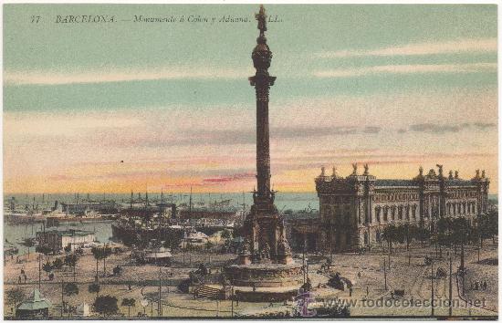 Postales: BARCELONA.- MONUMENTO A COL&Oacute;N Y ADUANA. - Foto 1