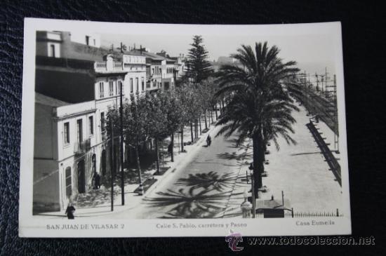 Postkarten: Postal de San Juan de Vilasar - Calle San Pablo, Carretera y Paseo, fechada 1956 (2)